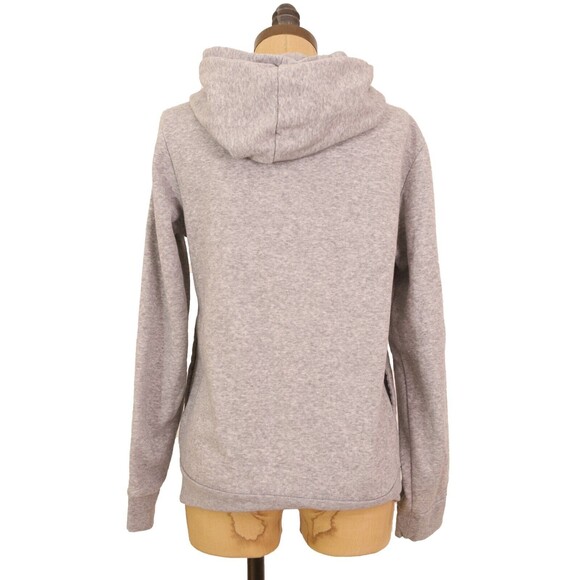 Adidas Essential 3 Stripe Hoodie Sweatshirt Top Size S Fleece Gray EUC B6 - Picture 3 of 6